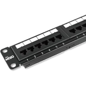 Patch Panel 24 Port, Keystone Patch Panel for Cat 6 /Cat 5e/Cat 5, 1U cat6 Patch Panel fit 19in AV/Audio Rack&Cabinet, Rack Mount Network Patch Panel with Cable Management(Disassembled)