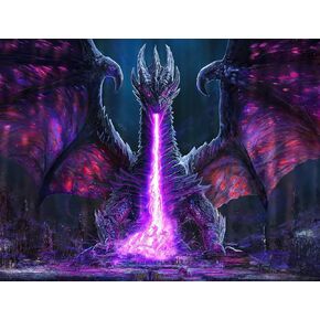 Diamond Painting Kits,Dragon Medieval Fantasy Animals Cool Dragon Psychedelic Magic Starry Stars Space Paint by Numbers for Adults with 5D Diamond Art, Perfect for Home Decoration (12x16inch)