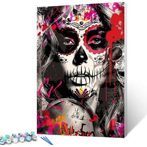 5D DIY Diamond Painting Kits for Adults, Girl with Body Painting Full Drill Round Diamond Cross Stitch Don't Talk Diamond Painting by Number Rhinestone Embroidery Arts Craft for Home Decor 12x16 inch