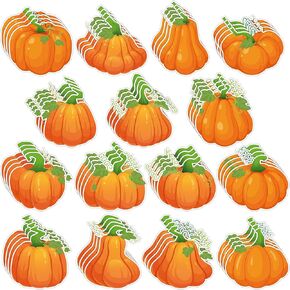 Zhanmai 60 Pieces Pumpkin Cutouts Fall Classroom Bulletin Board Decorations 15 Designs Pumpkin Cut Outs with 1000 Glue Point Farmhouse Rustic Bulletin Board for Thanksgiving Halloween Decor
