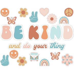 Hippie Be Kind And Do Your Thing Cutouts Classroom Bulletin Board Groovy Positive Sayings Accents Motivational Psychology Quote Cards Classroom Educational Decoration for School Home Office Wall Decor in Kuwait