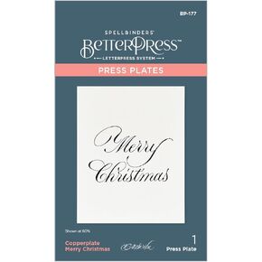 Spellbinders Copperplate Merry Christmas Press Plate, Metal