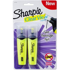 SHARPIE Clear View Chisel Tip Highlighters, Yellow (1897843) in Kuwait