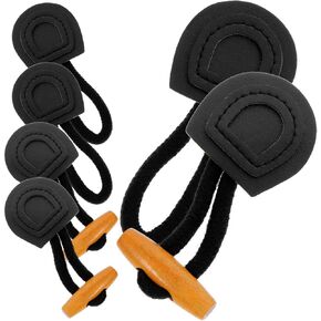 MAGICLULU 6 Pairs of Leather Sew-On Toggles Vintage Closure Button Leather Horn Coat Buttons Wooden Toggle Horn Button for Coat Sweater Clothing (Black)