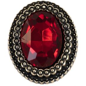 20 pcs Red Oval Rhinestone Metal Shank Sewing Coat Buttons - 21mm - 27/32"