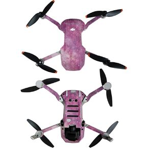 غلاف من ألياف الكربون متوافق مع DJI Mini 4K - Green Stars - غطاء لاصق واقٍ من الفينيل 3M ممتاز - سهل الاستخدام | صُنع في الولايات المتحدة الأمريكية بواسطة MightySkins