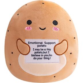 Emotional Support Axolotl, Cute Axolotl Stuffed Animal, Plush Doll Funny Reduce Pressure Toy Cheer Up Gifts for Girls Boys Party Decor 10"