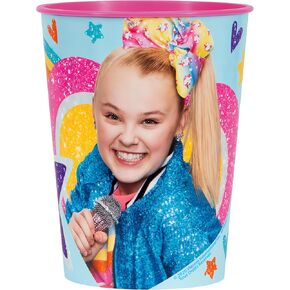 Unique JoJo Siwa Multicolor Plastic Stadium Cup - 16 oz (1 Pc.) - Reusable Party Cup - Perfect Kids Party Favors