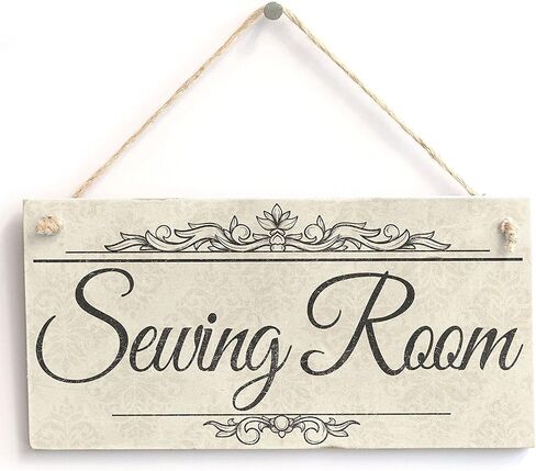Meijiafei Sewing Room Sewing Forever - Housework Whenever - Cute Sewing Gift Idea Sign Plaque for Sewing Room Wall 10" X 5" in Kuwait