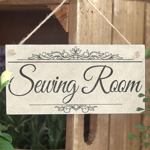 Meijiafei Sewing Room Sewing Forever - Housework Whenever - Cute Sewing Gift Idea Sign Plaque for Sewing Room Wall 10" X 5" in Kuwait