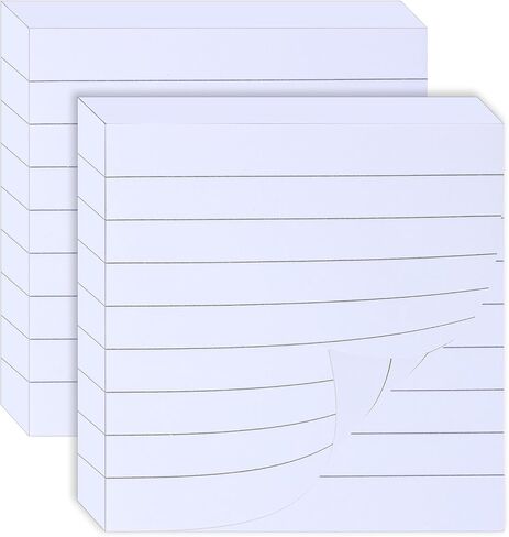Mini Skater 2 حزمة ملاحظات لاصقة مع خط 7.5x7.5 سم علامات تبويب كتاب ذاتية اللصق علامات ورقية لوحة ملاحظات لاصقة 100 ورقة (أبيض) in Saudi Arabia