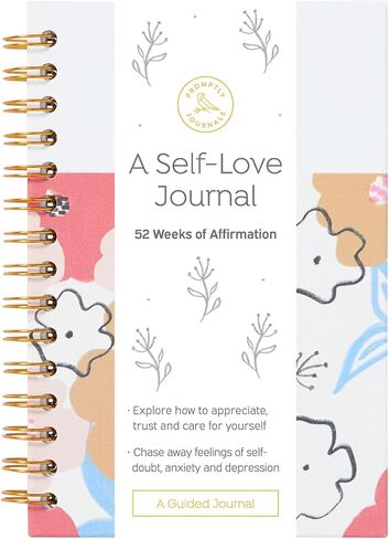 المجلات الفورية، مجلة حب الذات: 52 أسبوعًا من التأكيد (وردي مرقط، كتان/جلد) | مجلة الرعاية الذاتية | مجلة تخفيف التوتر | مجلة العافية للنساء in Kuwait