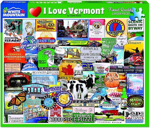 White Mountain Puzzles I Love Vermont - 1000 Piece Jigsaw Puzzle in Saudi Arabia
