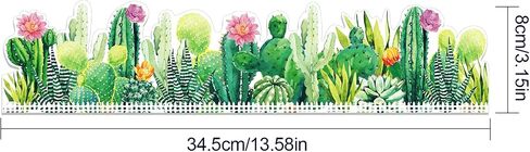 67.9 Ft Watercolor Bulletin Borders Stickers Cactus Trim Bulletin Chalkboard Decor, Meaty Rolled Border Bulletin Board Trim Borders Classroom Decoration Strips in Saudi Arabia