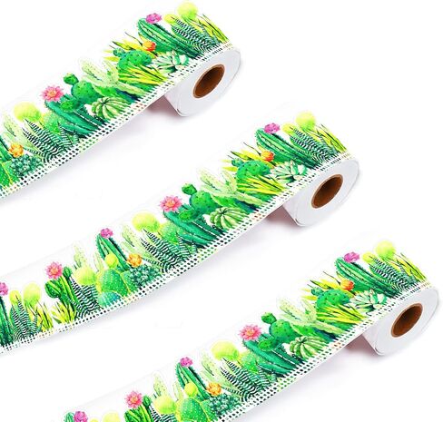 67.9 Ft Watercolor Bulletin Borders Stickers Cactus Trim Bulletin Chalkboard Decor, Meaty Rolled Border Bulletin Board Trim Borders Classroom Decoration Strips in Saudi Arabia