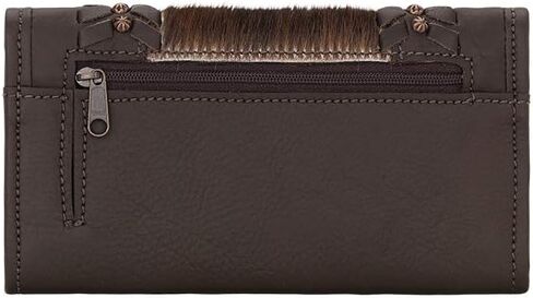American West Women's Cow Town Chocolate Pony Hair Tri-Fold Wallet Chocolate One Size in Kuwait