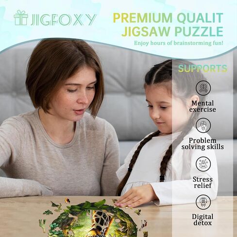 Jigfoxy Wooden Puzzles for Adults, Giraffe Wood Puzzles Adult, Unique Animal Shape Wooden Jigsaw Puzzles, for Puzzles Lovers Family Friend (XL-17.3 * 16in-469pcs) in Saudi Arabia