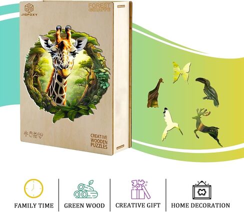 Jigfoxy Wooden Puzzles for Adults, Giraffe Wood Puzzles Adult, Unique Animal Shape Wooden Jigsaw Puzzles, for Puzzles Lovers Family Friend (XL-17.3 * 16in-469pcs) in Saudi Arabia