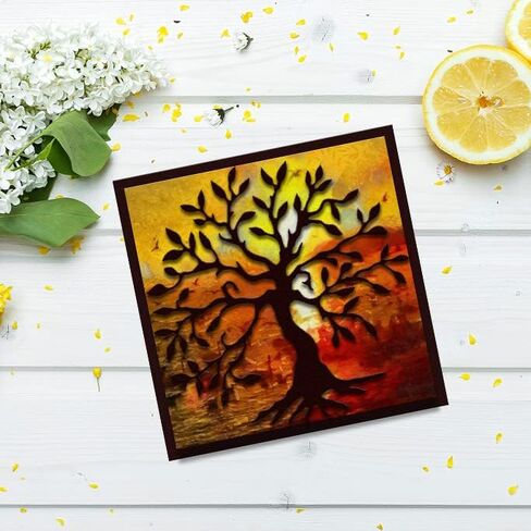 ALIBBON 2Pcs Fall Tree Die Cuts for Card Making and Scrapbooking, Autumn Leaves Cutting Dies Metal Template Molds, Thank You Words Die Cuts for DIY Photo Album Paper Embossing Card Making Decoration in Kuwait