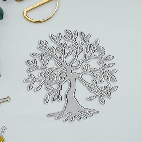 ALIBBON 2Pcs Fall Tree Die Cuts for Card Making and Scrapbooking, Autumn Leaves Cutting Dies Metal Template Molds, Thank You Words Die Cuts for DIY Photo Album Paper Embossing Card Making Decoration in Kuwait