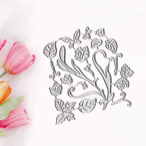 ALIBBON 2Pcs Fall Tree Die Cuts for Card Making and Scrapbooking, Autumn Leaves Cutting Dies Metal Template Molds, Thank You Words Die Cuts for DIY Photo Album Paper Embossing Card Making Decoration in Saudi Arabia