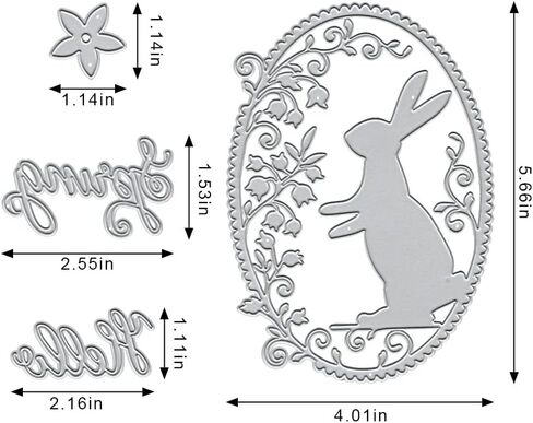 Easter Rabbit Background Metal Cutting Dies for Card Making, Happy Easter Blessing Words Die Cuts Embossing Stencil Template Tool for Easter DIY Scrapbooking Paper Card Photo Album Craft Decoration in Saudi Arabia