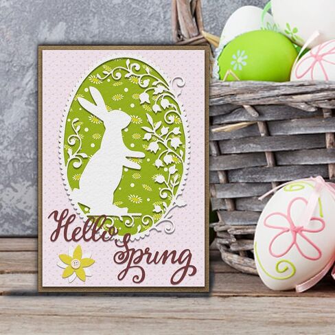 Easter Rabbit Background Metal Cutting Dies for Card Making, Happy Easter Blessing Words Die Cuts Embossing Stencil Template Tool for Easter DIY Scrapbooking Paper Card Photo Album Craft Decoration in Saudi Arabia