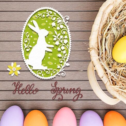 Easter Rabbit Background Metal Cutting Dies for Card Making, Happy Easter Blessing Words Die Cuts Embossing Stencil Template Tool for Easter DIY Scrapbooking Paper Card Photo Album Craft Decoration in Saudi Arabia