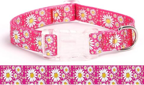 Serijoars Girl Dog Collars with Daisy Patterns, Cute Dog Collar for Female Dogs, Adjustable Soft Durable Pet Collars for XS Small Medium Large Dogs (Purple, Small) in Saudi Arabia