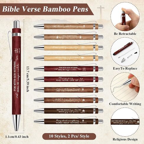 Lincia 20 Sets Christian Gift Bulk 20 Bible Verse Bamboo Pens 20 Church Keychains and 20 Inspirational Bookmarks Christmas Religious Scripture Gifts for Sunday School Church Visitor(Mild Color) in Saudi Arabia