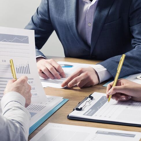 12 قطعة من أقلام الحبر الأزرق الذهبية الرفيعة 1 ملم أقلام ذهبية للوازم المكتبية في حفلات الزفاف (نمط قديم) in Kuwait