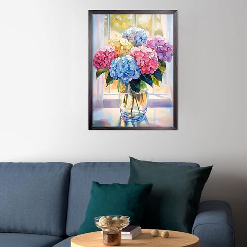 CEOVR Hydrangea Diamond Painting Kits, Hydrangea in Glass Diamond Art Dots for Adults Beginners, 5D Full Drill DIY Gem Art Crystal Rhinestone, Adult Crafts Kits Wall Decor for Home Office 12x16in in Saudi Arabia