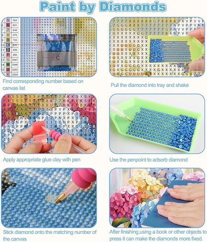 CEOVR Hydrangea Diamond Painting Kits, Hydrangea in Glass Diamond Art Dots for Adults Beginners, 5D Full Drill DIY Gem Art Crystal Rhinestone, Adult Crafts Kits Wall Decor for Home Office 12x16in in Saudi Arabia
