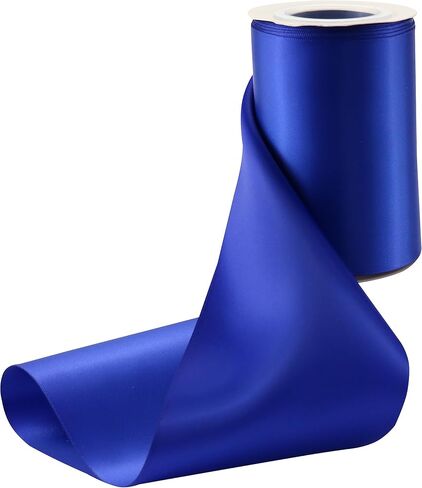 MAYREEL Dusty Blue Satin Ribbon 4 Inch Thick Extra Wide Blue Ribbon for Gift Wrapping Wedding Chair Sash Home Decoration Garland 10 Yards in Kuwait