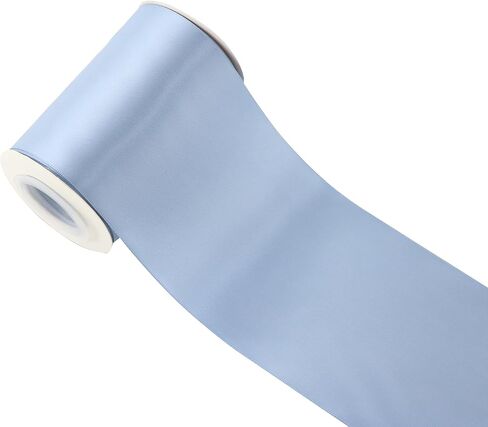 MAYREEL Dusty Blue Satin Ribbon 4 Inch Thick Extra Wide Blue Ribbon for Gift Wrapping Wedding Chair Sash Home Decoration Garland 10 Yards in Kuwait
