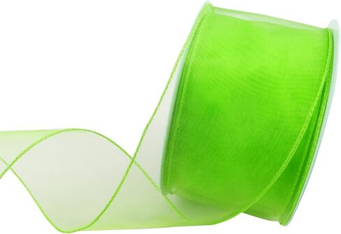 Baby Pink Organza Ribbon Spring Easter Wired Ribbon for Wreath Bows Crafts Gift Wrapping Pink Chiffon Ribbon for Home Birthday Party Wedding Easter Decorations 2.5" X 25 Yard in Kuwait