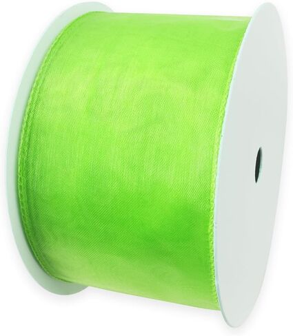 Baby Pink Organza Ribbon Spring Easter Wired Ribbon for Wreath Bows Crafts Gift Wrapping Pink Chiffon Ribbon for Home Birthday Party Wedding Easter Decorations 2.5" X 25 Yard in Kuwait