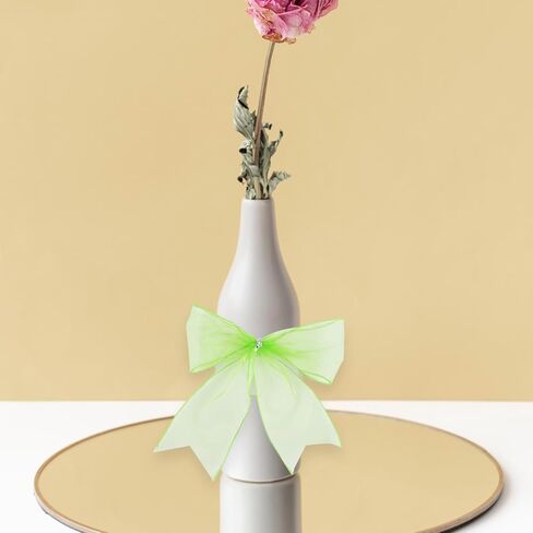 Baby Pink Organza Ribbon Spring Easter Wired Ribbon for Wreath Bows Crafts Gift Wrapping Pink Chiffon Ribbon for Home Birthday Party Wedding Easter Decorations 2.5" X 25 Yard in Kuwait