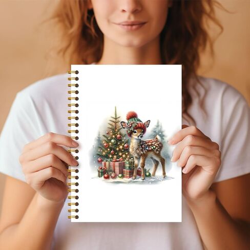 دفتر ملاحظات الرنة لشجرة عيد الميلاد، مجلة عيد الميلاد، هدايا الغزلان، هدايا مكتب عيد الميلاد لزملاء العمل، دفتر تكوين عيد الميلاد، لوازم مكتب عيد الميلاد، دفتر حلزوني 5.5x8.3 بوصة in Kuwait