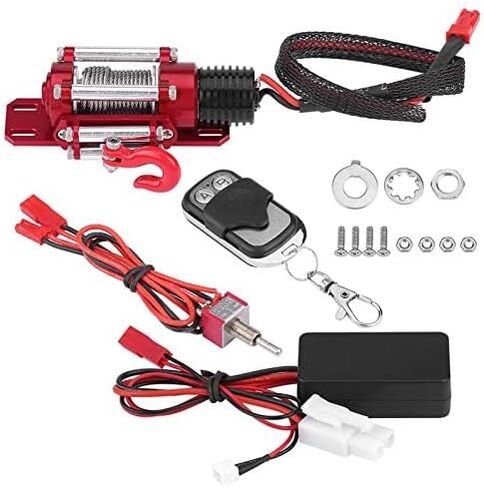 POCREATION Rc ونش معدني، Rc ونش 7.2-8V 1/10 مقياس Rc نموذج مركبة زاحفة سيارة ملحق ونش معدني، Rc ونش مع جهاز تحكم عن بعد in Saudi Arabia