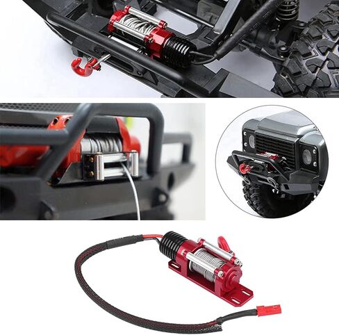 POCREATION Rc ونش معدني، Rc ونش 7.2-8V 1/10 مقياس Rc نموذج مركبة زاحفة سيارة ملحق ونش معدني، Rc ونش مع جهاز تحكم عن بعد in Saudi Arabia