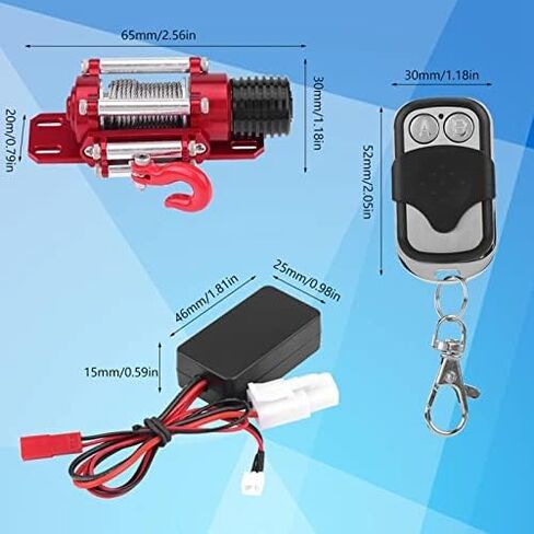 POCREATION Rc ونش معدني، Rc ونش 7.2-8V 1/10 مقياس Rc نموذج مركبة زاحفة سيارة ملحق ونش معدني، Rc ونش مع جهاز تحكم عن بعد in Saudi Arabia