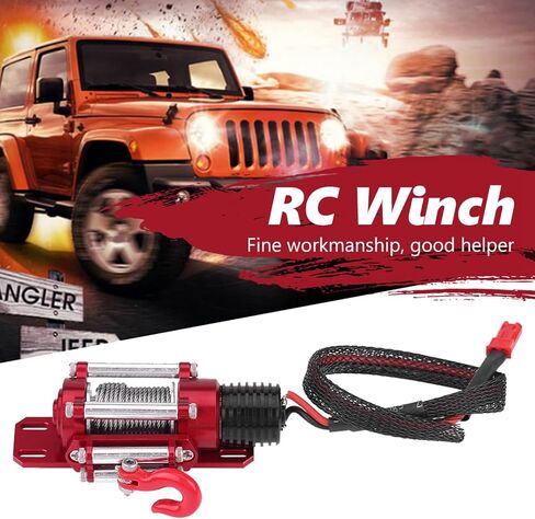 POCREATION Rc ونش معدني، Rc ونش 7.2-8V 1/10 مقياس Rc نموذج مركبة زاحفة سيارة ملحق ونش معدني، Rc ونش مع جهاز تحكم عن بعد in Saudi Arabia