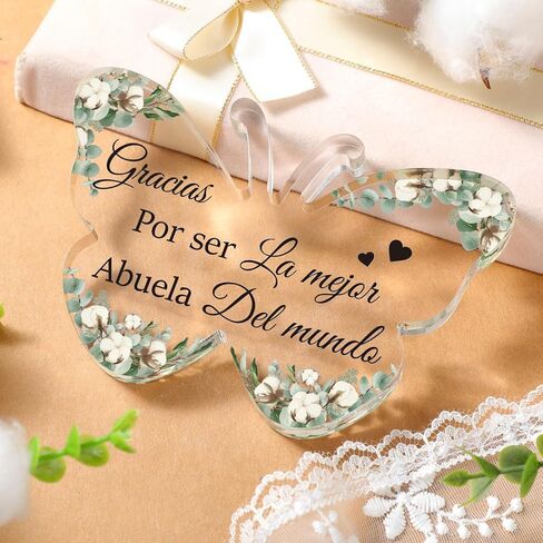 Shellwei Spanish Christian Acrylic Gift for Women Religious Inspirational Gift with Bible Verse Desk Decor Bible Verse Prayer Gift for Women Christmas Birthday Scripture Gift (Cute) in Saudi Arabia