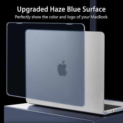 حافظة Tuiklol لجهاز MacBook Air 15 بوصة 2024 2023 إصدار M3 A3114 M2 A2941 حافظات صلبة من البلاستيك الناعم المتين لغطاء لوحة المفاتيح ومقبس الغبار مع غطاء MacBook Air 15.3 بوصة، أزرق ضبابي in Saudi Arabia