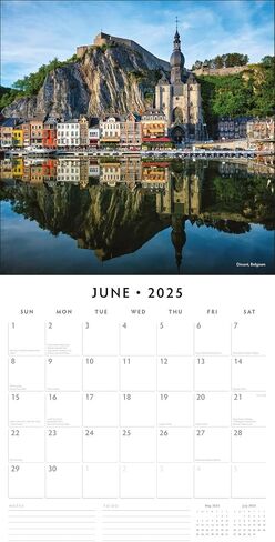 Red Robin 2025 Medieval Towns Monthly Wall Calendar | 12" x 24" Open | Premium Thick & Sturdy Paper | Hangable 12 Month Calendar | Plastic Free | 4 Month Transition Page for 2024 in Saudi Arabia