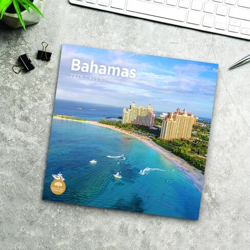 تقويم حائط شهري لجزر البهاما لعام 2025 من برايت داي، هدية تصوير المناظر الطبيعية الجميلة مقاس 12 × 12 بوصة in Saudi Arabia