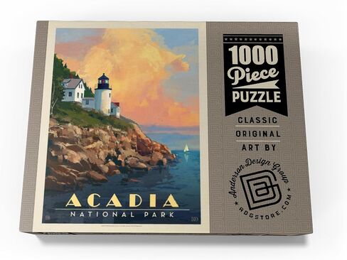 MyPuzzle Acadia National Park: Lighthouse, Vintage Poster - Premium 1000 Piece Jigsaw Puzzle for Adults in Saudi Arabia