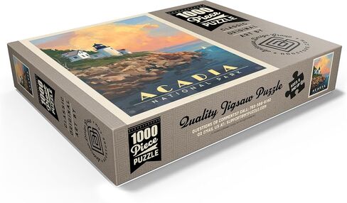 MyPuzzle Acadia National Park: Lighthouse, Vintage Poster - Premium 1000 Piece Jigsaw Puzzle for Adults in Saudi Arabia