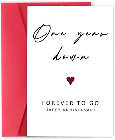 Happy 1st Anniversary Card, Funny 1 Year Anniversary Card, 1st Wedding Anniversary Card for Wife Husband, One Year Card for Girlfriend Boyfriend in Kuwait
